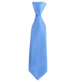 Boys Blue Dot Satin Tie on Elastic